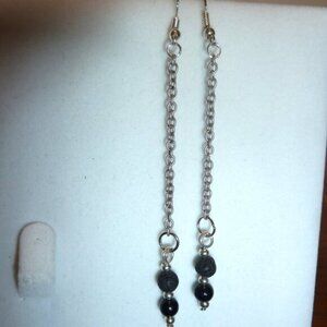 No998 Handmade earrings with polished stones